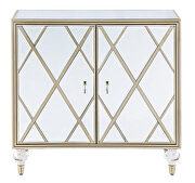Mirror and champagne finish 2-door accent cabinet by Coaster additional picture 3