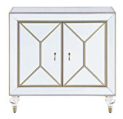 Mirror and champagne finish two door accent cabinet by Coaster additional picture 3
