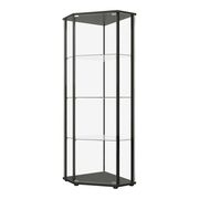 Corner curio / display cabinet with glass sides / shelves by Coaster additional picture 2