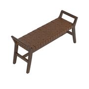 Brown leatherette / driftwood bench by Coaster additional picture 2