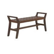 Brown leatherette / driftwood bench by Coaster additional picture 5