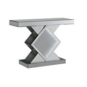 Mirrored glam side table / console w/ led lights additional photo 2 of 1