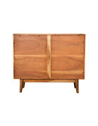 Solid acacia wood two door accent cabinet in a natural finish additional photo 2 of 3
