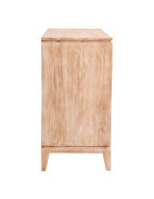 Solid acacia wood two door accent cabinet in a white distressed finish additional photo 4 of 11