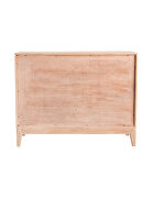 Solid acacia wood two door accent cabinet in a white distressed finish additional photo 5 of 11
