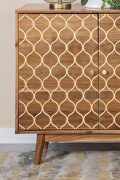 Solid acacia wood three door accent cabinet in a natural finish by Coaster additional picture 11