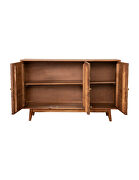 Solid acacia wood three door accent cabinet in a natural finish additional photo 3 of 10
