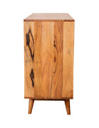 Solid acacia wood three door accent cabinet in a natural finish additional photo 4 of 10