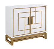 Geographical fret lines in contrasting gold accent cabinet additional photo 2 of 1