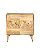 Solid mango wood two door accent cabinet in a natural finish by Coaster additional picture 5