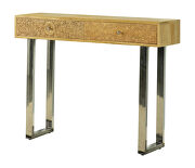 Natural finish solid eco-friendly mango wood console table w/ hand carved drawers by Coaster additional picture 2