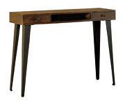 Dark brown finish solid eco-friendly mango wood 2-drawer console table by Coaster additional picture 2