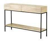 White washed finish wood 2-drawer console table with open shelf by Coaster additional picture 2