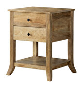 Natural mango wood 2-drawer accent table with open shelf by Coaster additional picture 2