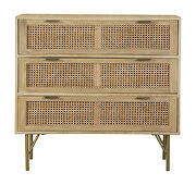 Natural and antique brass finish 3-drawer accent cabinet by Coaster additional picture 2