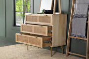 Natural and antique brass finish 3-drawer accent cabinet by Coaster additional picture 3