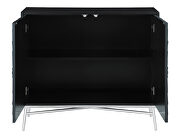 Black and silver finish rectangular 2-door accent cabinet by Coaster additional picture 4
