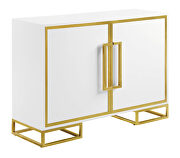 White and gold finish 2-door accent cabinet with adjustable shelves by Coaster additional picture 2