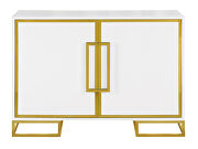 White and gold finish 2-door accent cabinet with adjustable shelves by Coaster additional picture 3