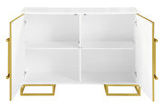 White and gold finish 2-door accent cabinet with adjustable shelves by Coaster additional picture 4