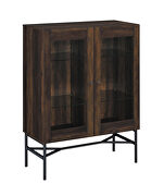 Dark pine finish wood 2-door accent cabinet with glass shelves by Coaster additional picture 2