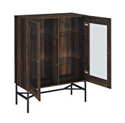 Dark pine finish wood 2-door accent cabinet with glass shelves by Coaster additional picture 3