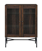 Dark pine finish wood 2-door accent cabinet with glass shelves by Coaster additional picture 4