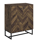 Rustic oak and gunmetal finish 2-door accent cabinet by Coaster additional picture 2
