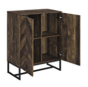 Rustic oak and gunmetal finish 2-door accent cabinet by Coaster additional picture 3