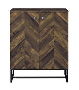 Rustic oak and gunmetal finish 2-door accent cabinet by Coaster additional picture 4