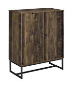Rustic oak and gunmetal finish 2-door accent cabinet by Coaster additional picture 6
