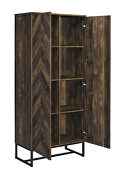 Rustic oak and gunmetal finish two door accent cabinet by Coaster additional picture 3