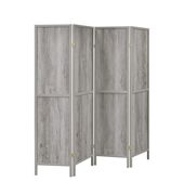 Rustic grey driftwood four-panel screen by Coaster additional picture 3