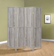 Rustic grey driftwood four-panel screen by Coaster additional picture 4
