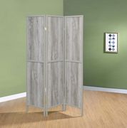 Rustic grey driftwood three-panel screen by Coaster additional picture 4