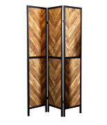 Rustic tobacco herringbone 3 panel screen by Coaster additional picture 2