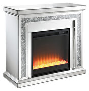 Mirror finish rectangular freestanding fireplace by Coaster additional picture 3