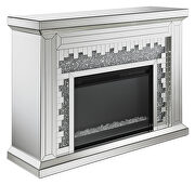 Mirror finish rectangular glamorous fireplace by Coaster additional picture 2
