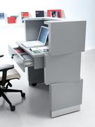 Contemporary vertical reception desk in aluminum gray by MDD additional picture 2