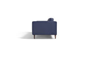 Prussia blue Italian leather contemporary couch by Diven Living additional picture 3
