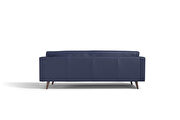 Prussia blue Italian leather contemporary couch additional photo 4 of 5