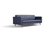 Prussia blue Italian leather contemporary couch additional photo 5 of 5