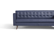 Prussia blue Italian leather contemporary couch by Diven Living additional picture 6