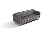 Dark gray Italian leather contemporary couch additional photo 2 of 6