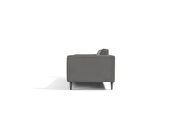 Dark gray Italian leather contemporary couch additional photo 3 of 6