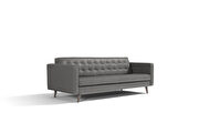 Dark gray Italian leather contemporary couch additional photo 5 of 6