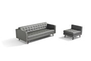 Dark gray Italian leather contemporary couch by Diven Living additional picture 7