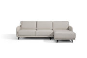 Gray full leather contemporary sectional sofa additional photo 2 of 2