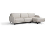 Gray full leather contemporary sectional sofa by Diven Living additional picture 3