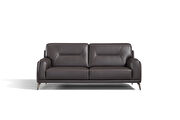 Contemporary dark brown full leather sofa additional photo 3 of 3